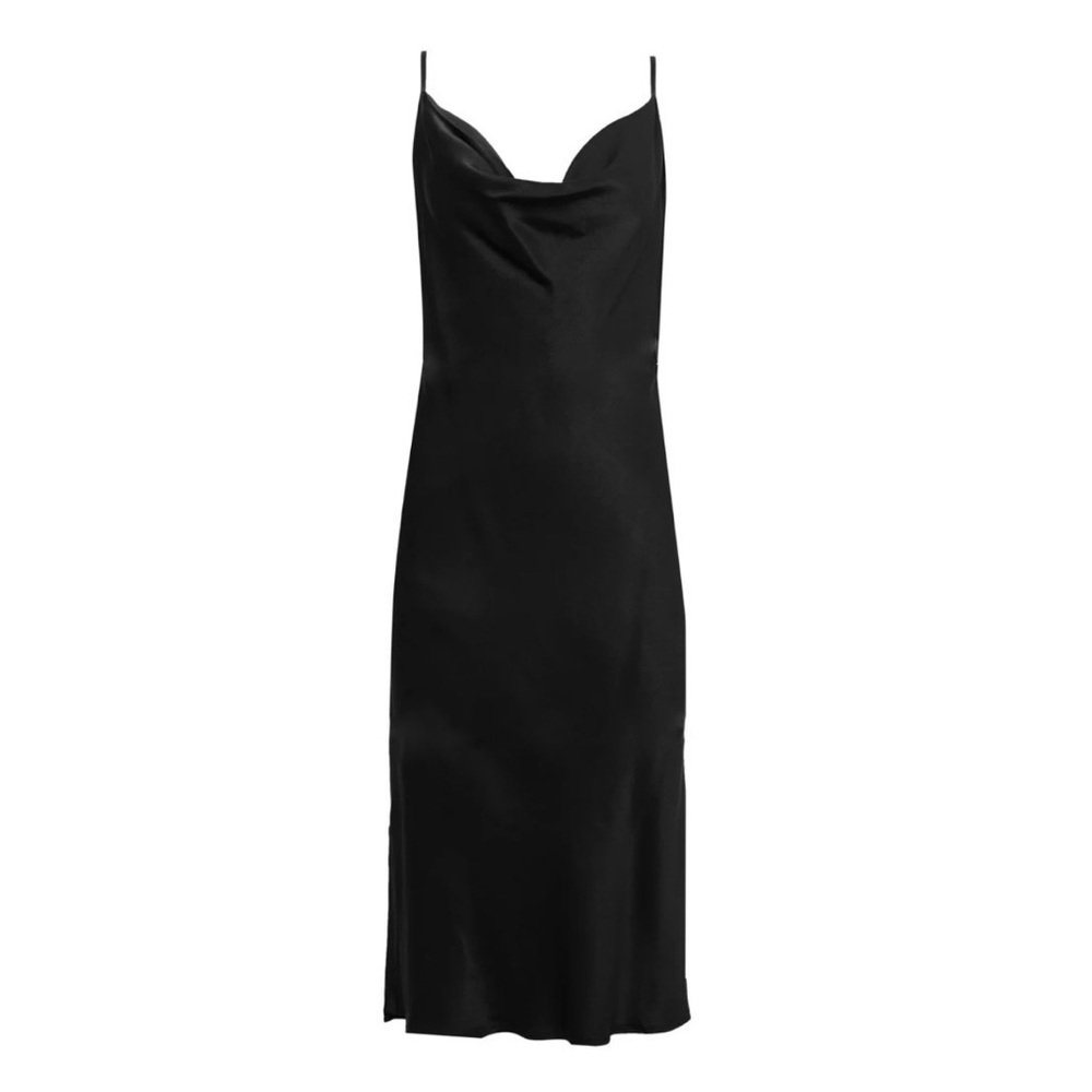 Gold Hawk Slip Dress with Cowl Neck